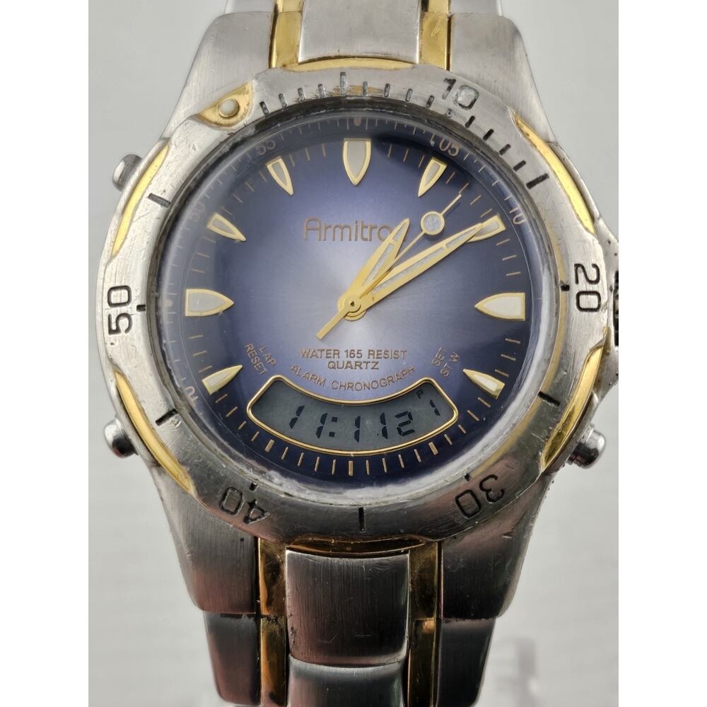 Mens Armitron Analog Digital Multifunction 20/1721 Quartz New Battery Runs